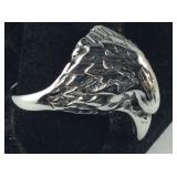 Size 12 Black Austrian crystal eagle ring