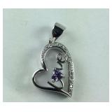 Sterling silver simulated white and purple