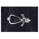Sterling silver size 8 CZ stethoscope ring