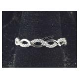 Sterling silver size 9 twisted CZ ring