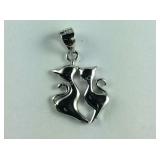 Sterling silver cat pendant