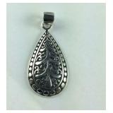 Sterling silver pear drop pendant 3g
