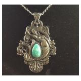 Amazonite mermaid necklace 20in stainless steel