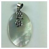 Mother of pearl sterling silver flower charm