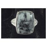 Size 7 Austrian pinolith solitaire ring platinum