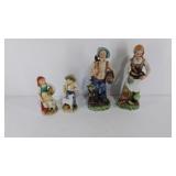 Ceramic figurines, 2 pairs, taller pair is 12"