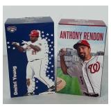 Two Washington Nationals bobbleheads in boxes,