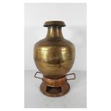 Copper/brass, includes Brass vase, copper base,