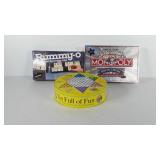 Board games, includes The America Monopoly, tin