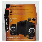 Inspire T3300 speaker system in box, some damage
