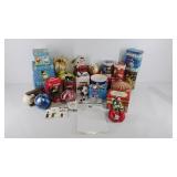 Christmas, ornaments, tins, boxes, and more