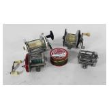 Fishing reels and line, includes Shakespeare true