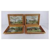 Four paintings, unsigned but appear to be same