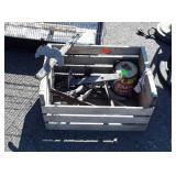 Wood Produce Crate with 7 Iron Roof Snow Birds,