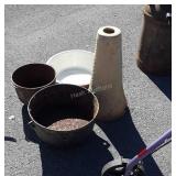 4pc Decorative lot includes, 2 rustic cast iron