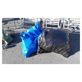 Big ball bundle of blue plastic sheeting??
