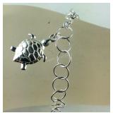 7in Sterling silver link bracelet with diamond