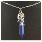 Lapis lazuli pointer crystal with 24in stainless