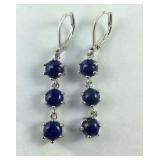 6.95ct lapis lazuli lever back platinum bond