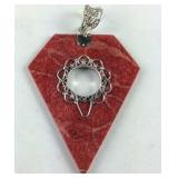 Sterling silver sponge coral pendant
