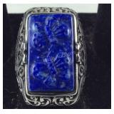 Size 6 lapis lazuli carved butterfly 25ct