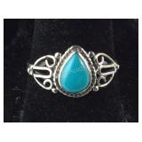 Size 7 Sterling Santa Fe style 1.1ct kingman