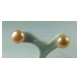 9mm freshwater peach cultured pearl stainless