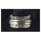 Size 5 artisan crafted Sterling spinner ring