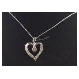 Heart Pendant And Sterling Silver Necklace 3.9