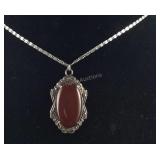 Carnelian Pendant Necklace 18" Length 1
