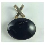 Sterling Silver Black Onyx Stone Pendant 15.1