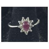 Sterling Silver Ring With A Ruby Like Stone