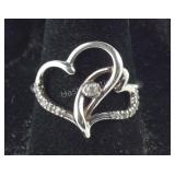 Sterling Silver Small CZ Ring 2 grams, Size 7.50