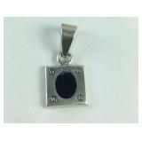 Sterling Silver Pendant With Black Onyx Made In