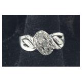 Sterling Silver Ring With Tiny Stones 1 Stone