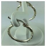 Sterling Hooped Earrings 3/4"