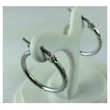 Sterling Hooped Earrings 3/4"