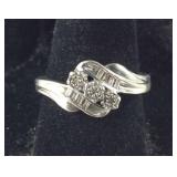 Sterling Silver 3-Stone Genuine Diamond