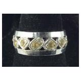 Sterling Silver Yellow Stone Eternity Band