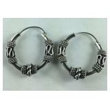 Sterling Silver Hoop Earrings 3.9 grams,