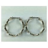 Sterling Silver Zig-Zag Hop Earrings 5 grams,