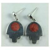 Sterling Silver Interesting Coral Stud Dangle