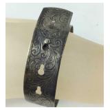 Sterling Silver Buckle Style Bangle Bracelet 22.8