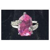 Premier design jewelry, pink ice CZ silvertone