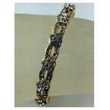 Premier design jewelry, goldtone CZ hinged bangle