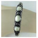 Premier design jewelry, silvertone faux mother of