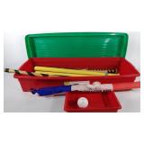 Baseball bats, wooden & plastic, stick ball bat,