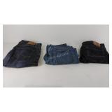 Three pairs blue jeans, 2 American Eagle