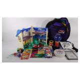 Games, doll house is missing a door, play hut,