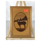 Hudson River Inlay deer picture, wood key on